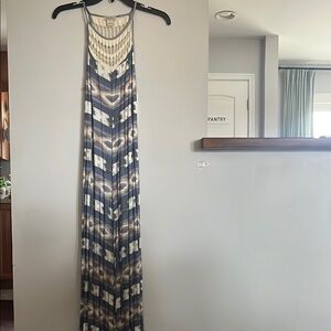Blue and White Maxi Dress